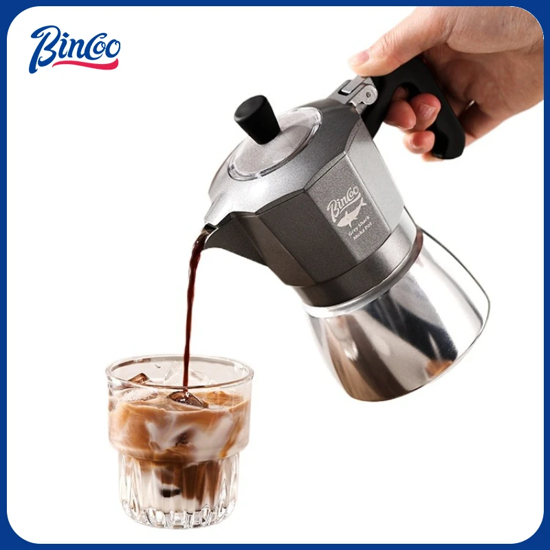 Coffee Equipment Accessories - หม้อกาแฟโมก้าพอต Bincoo 2 ถ้วย แบบวาล์วคู่ ทำจากอลูมิเนียมอัลลอยด์