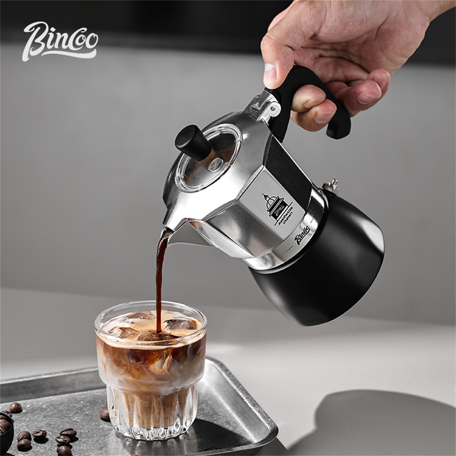 Coffee Equipment Accessories - BINCOO วาล์วคู่ Moka Pot,Espresso Extraction เครื่องชงกาแฟแบบพกพาเครื่อง