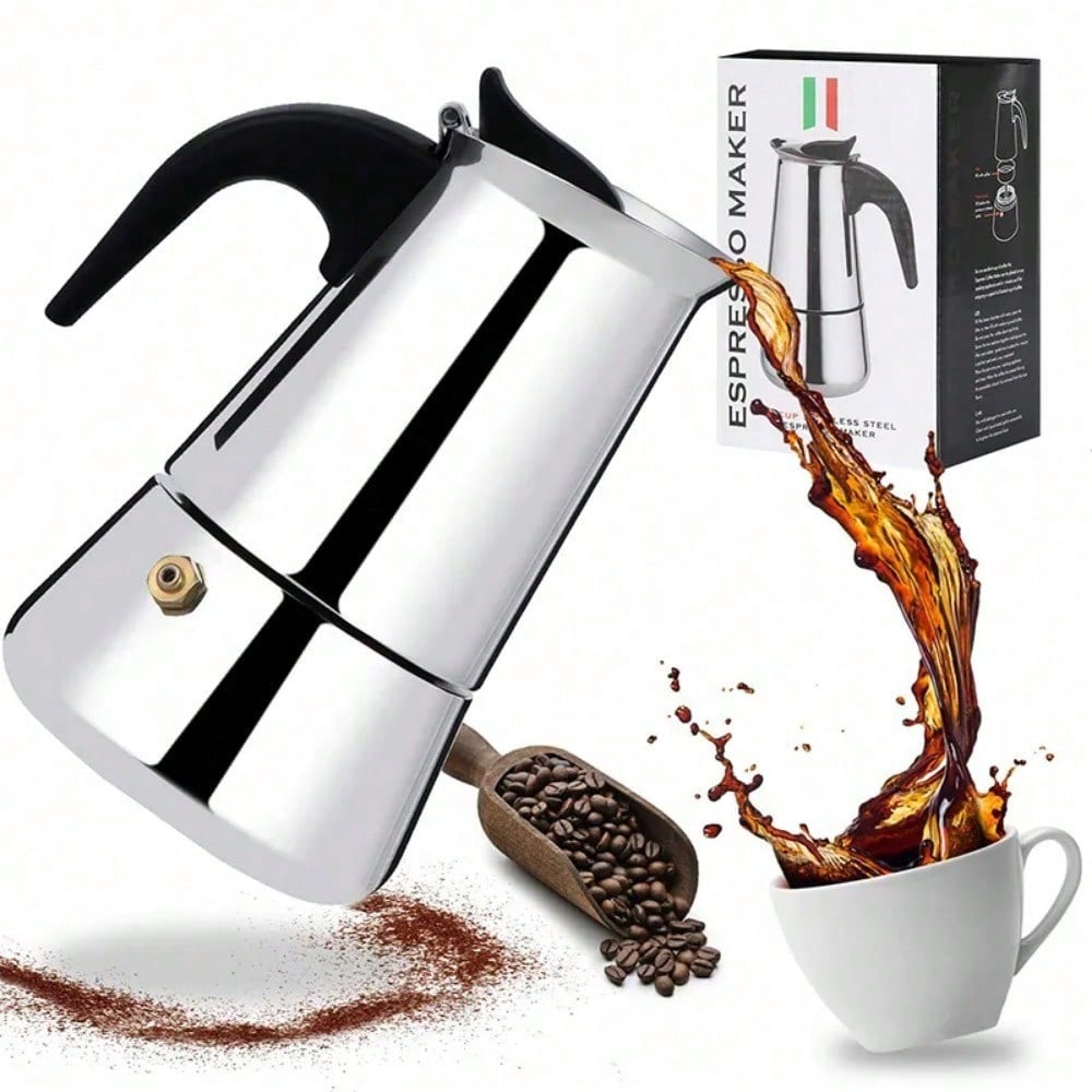 Coffee Equipment Accessories - 12Cupเครื่องชงกาแฟสแตนเลสEspresso Maker 600ML Moka Pot Espresso
