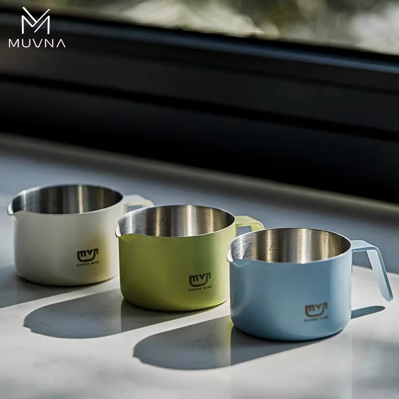 Coffee Equipment Accessories - แก้วตวงกาแฟเอสเพรสโซ MUVNA ขนาด 100 มล. แก้วตวงกาแฟสแตนเลสอย่างแม่นยำพร้อมด้ามจับและสเกล