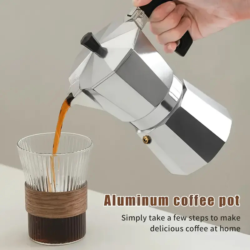 Coffee Equipment Accessories - หม้อต้มกาแฟโมก้าอะลูมิเนียมแบบคลาสสิก ขนาด 50-300 มล. สำหรับใช้ในบ้าน เตาแก๊ส