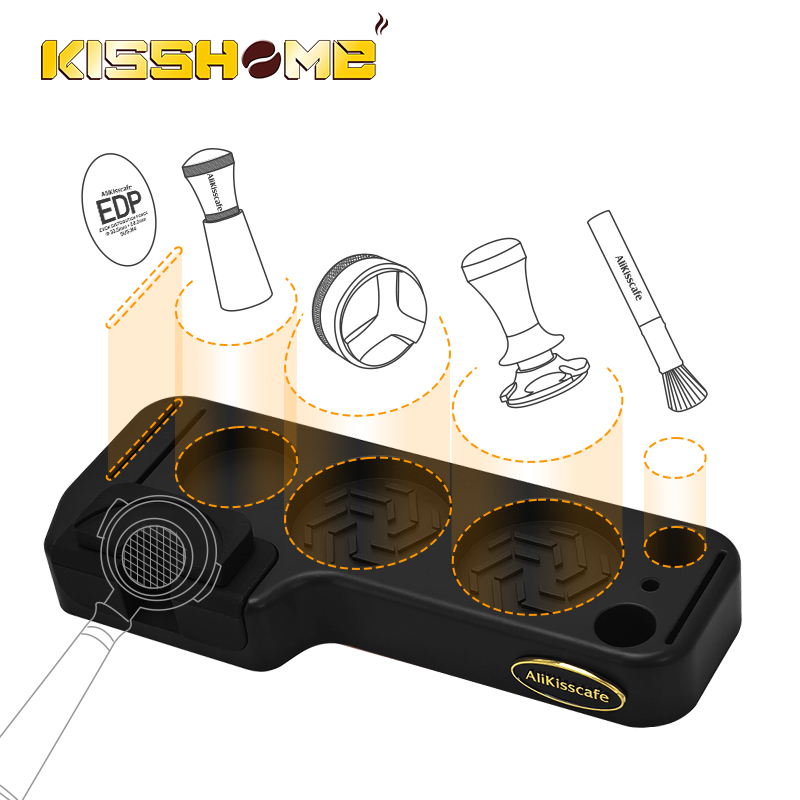 Coffee Equipment Accessories - แผ่นรองแทมป์กาแฟ Alikisscafe พร้อมที่วางพอร์ตาฟิลเตอร์ ฐานรองสำหรับบาริสต้า อุปกรณ์เสริมสำหรับเครื่องชงกาแฟ Delonghi